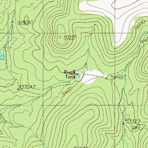 Topographic Map of Ruins Tank, AZ