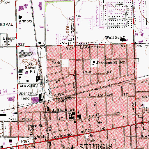 Topographic Map of Gateway River of Life Church, MI