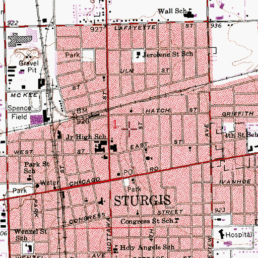 Topographic Map of Community Bible Church, MI