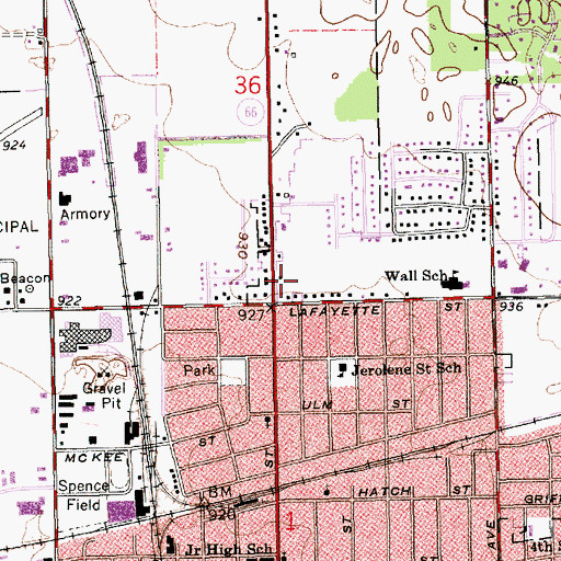 Topographic Map of Wesleyan Church, MI
