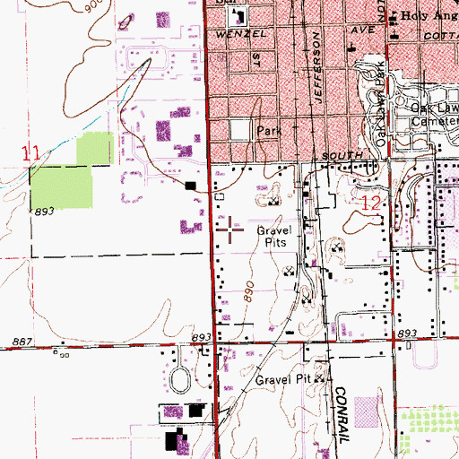 Topographic Map of Cornerstone Plaza, MI