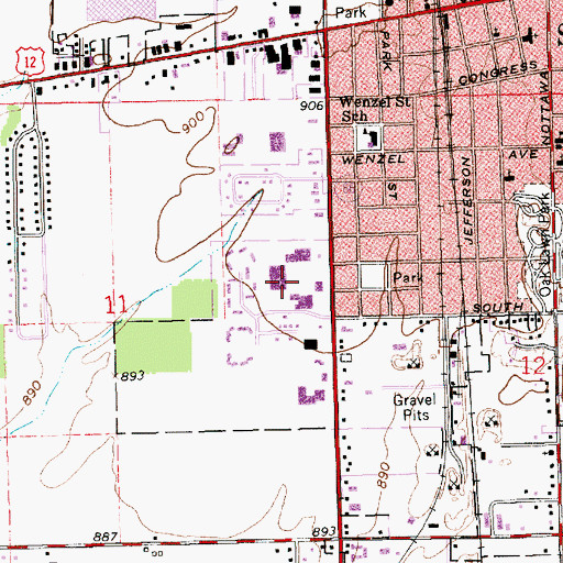 Topographic Map of Sturgis Plaza, MI