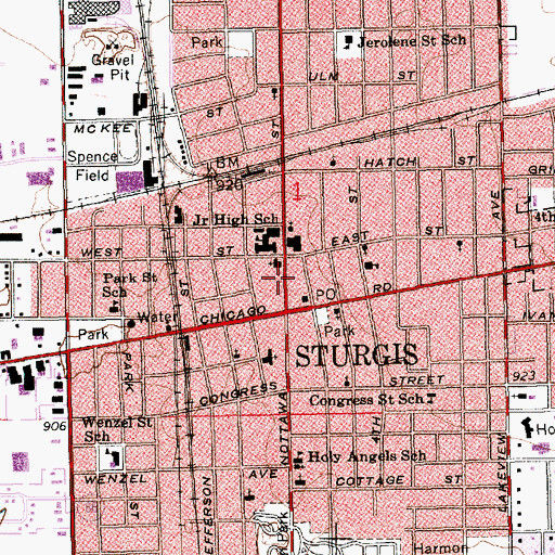 Topographic Map of Sturgis Police Department, MI