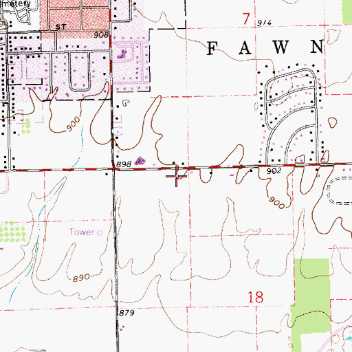Topographic Map of Sturgis Evangelical Church, MI