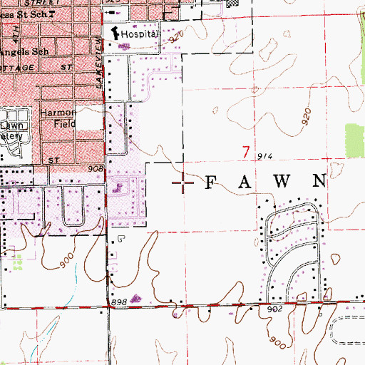 Topographic Map of Church of Jesus Christ of Latter Day Saints, MI