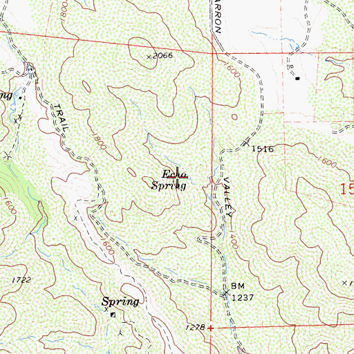 Topographic Map of Echo Spring, CA