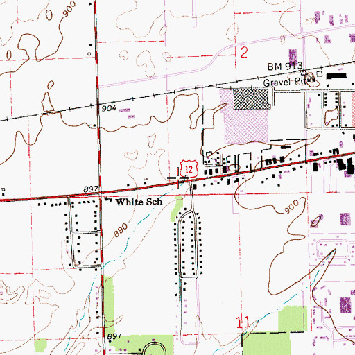 Topographic Map of Sturgis Baptist Church, MI
