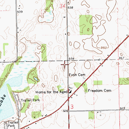 Topographic Map of Freedom Hills Golf Course, MI