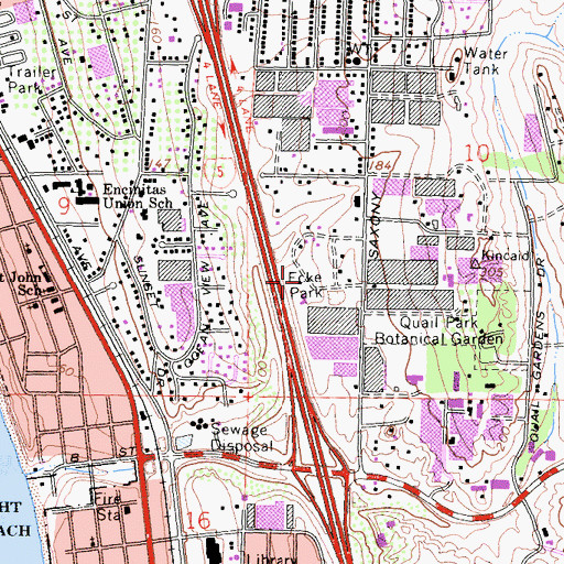 Topographic Map of Ecke Park, CA