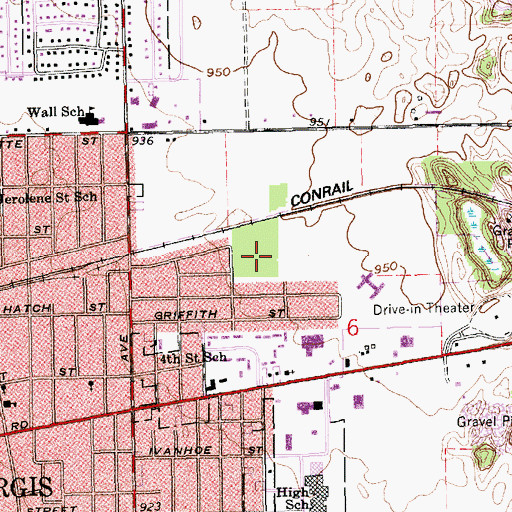 Topographic Map of Thurston Woods Park, MI