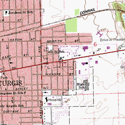 Topographic Map of Pioneer Park, MI