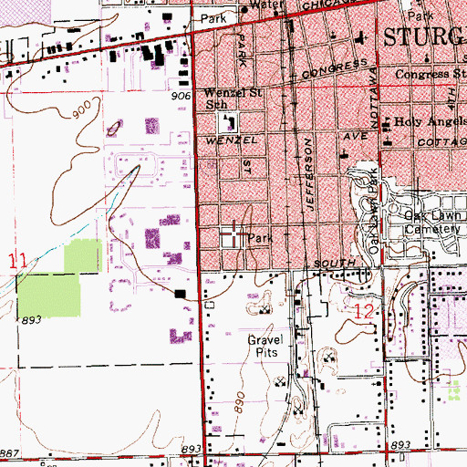 Topographic Map of Arthur Carl's Park, MI