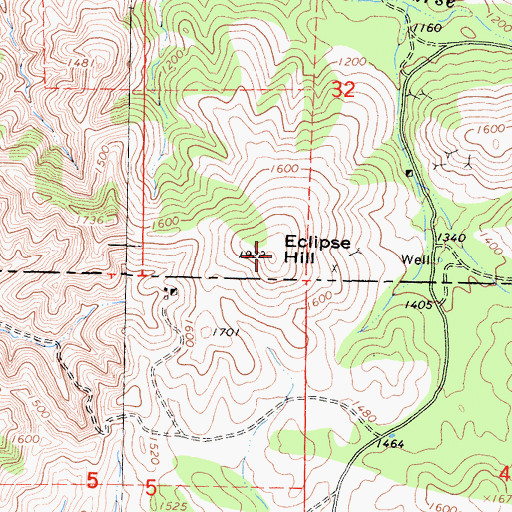 Topographic Map of Eclipse Hill, CA