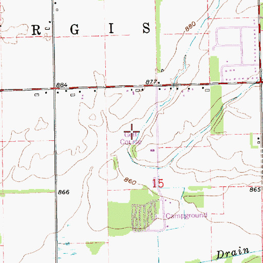 Topographic Map of Green Valley Golf Club, MI