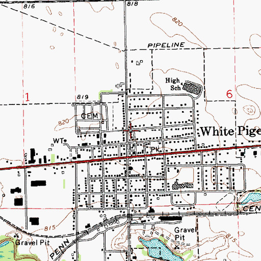 Topographic Map of United Methodist Church, MI