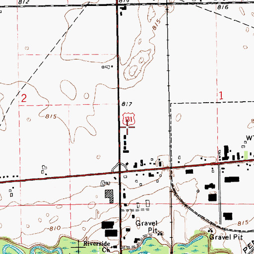 Topographic Map of Colonial Estates Mobile Home Park, MI