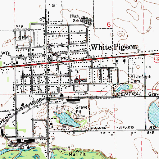 Topographic Map of Central Elementary School, MI