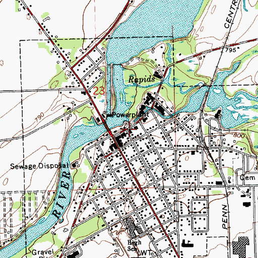 Topographic Map of Constantine Police Department, MI