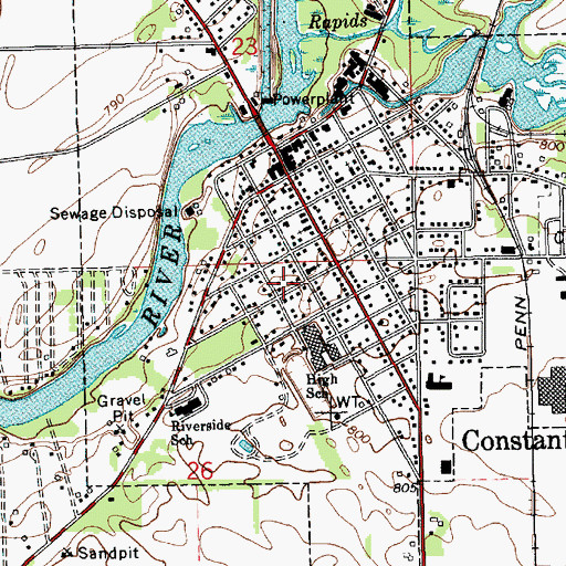 Topographic Map of Bible Baptist Church, MI