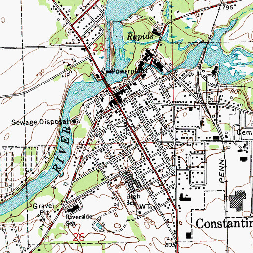 Topographic Map of First Congregational Church, MI