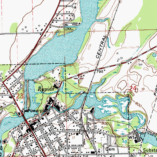 Topographic Map of Constantine Station, MI