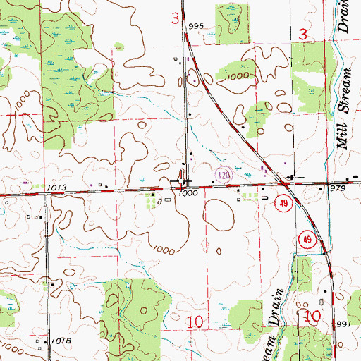 Topographic Map of South Camden Post Office (historical), MI