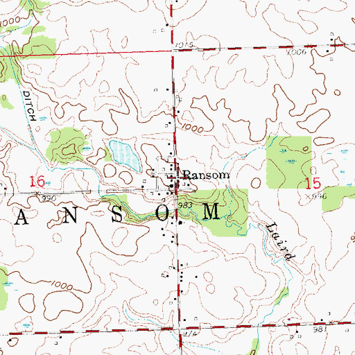 Topographic Map of Ransom Post Office (historical), MI