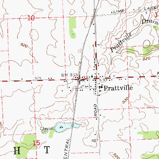 Topographic Map of Prattville Station (historical), MI