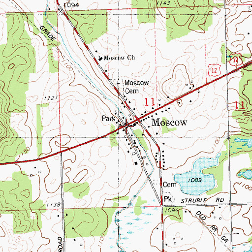 Topographic Map of Moscow Station (historical), MI