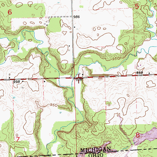 Topographic Map of Morganville Post Office (historical), MI