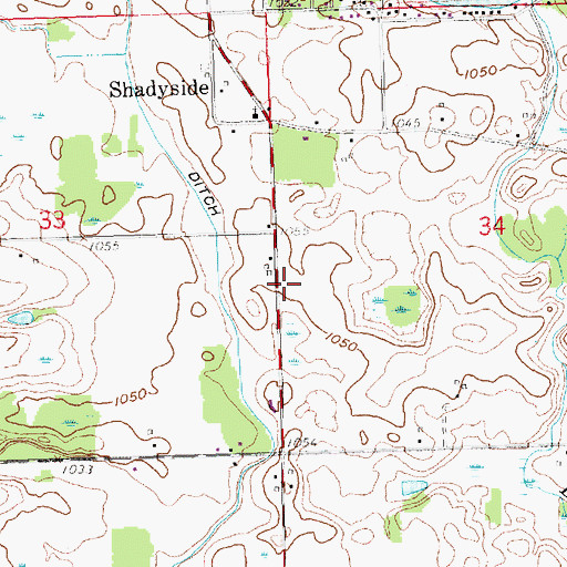 Topographic Map of Jefferson Post Office (historical), MI