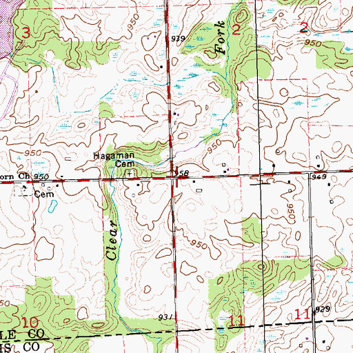 Topographic Map of Hageman Post Office (historical), MI