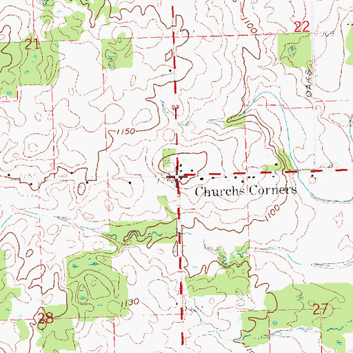 Topographic Map of Church Post Office (historical), MI