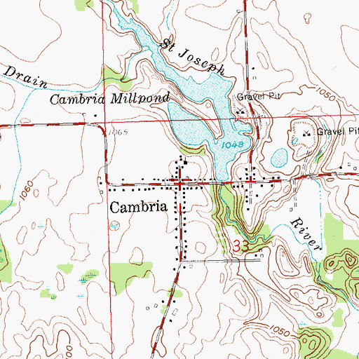 Topographic Map of Cambria Post Office (historical), MI