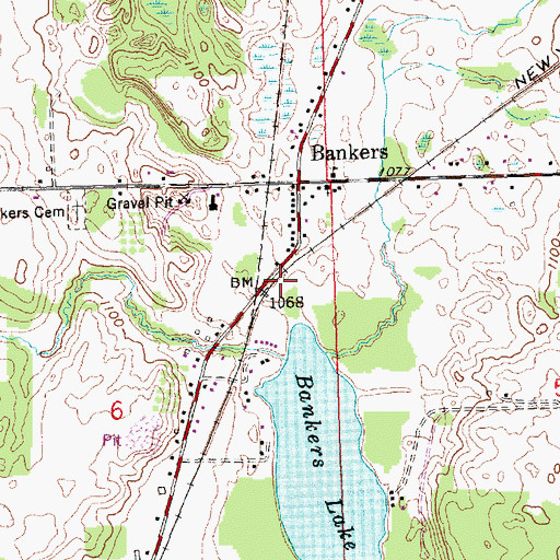 Topographic Map of Bankers Station, MI