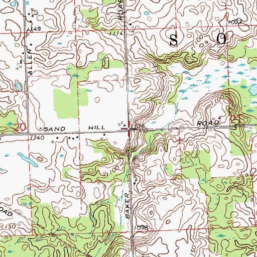 Topographic Map of Bakers Post Office, MI