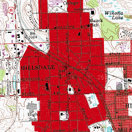 Topographic Map of Holy Trinity Parish, MI