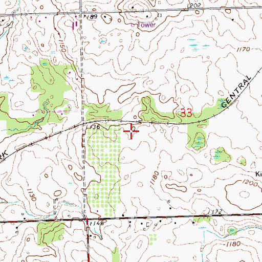 Topographic Map of First Church of Christ Scientist, MI