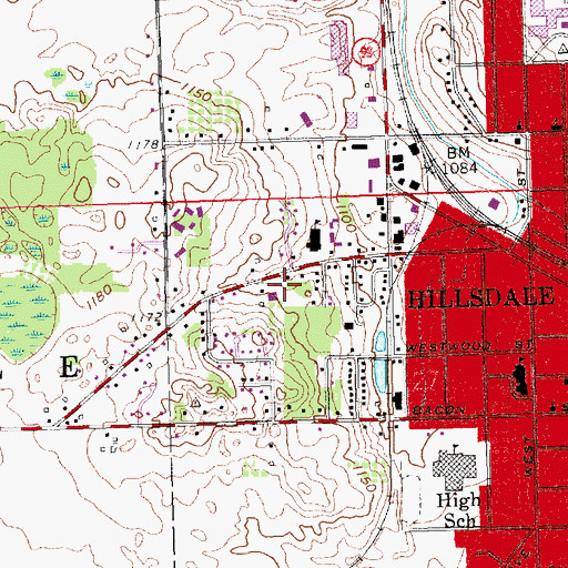 Topographic Map of Calvary Baptist Church, MI