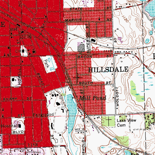 Topographic Map of Trinity Lutheran Church, MI