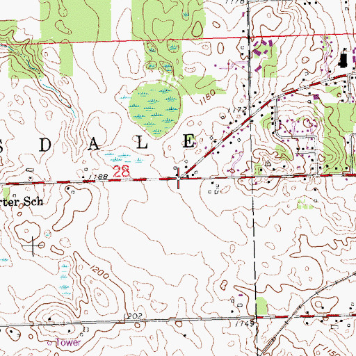Topographic Map of Saint Paul's Lutheran Church, MI