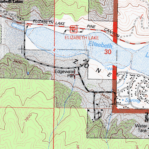 Topographic Map of Edgewater Park, CA
