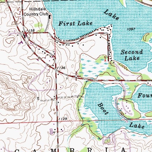 Topographic Map of Six Lakes Campground, MI