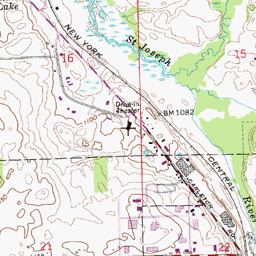 Topographic Map of Jackson Community College-Clyde LeTarte Hillsdale Center, MI