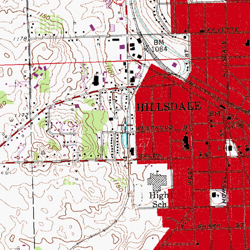 Topographic Map of Cold Springs Park, MI