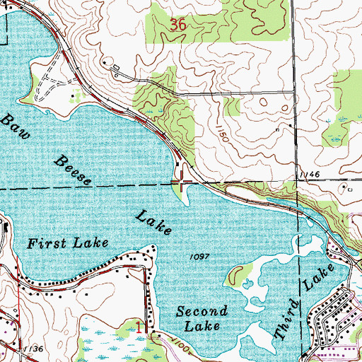 Topographic Map of Sandy Beach, MI