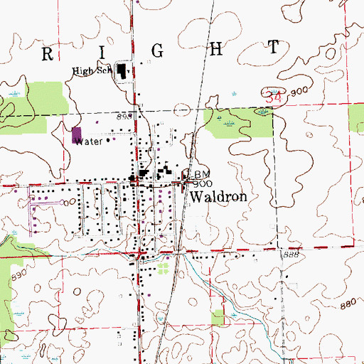 Topographic Map of Waldron Station (historical), MI