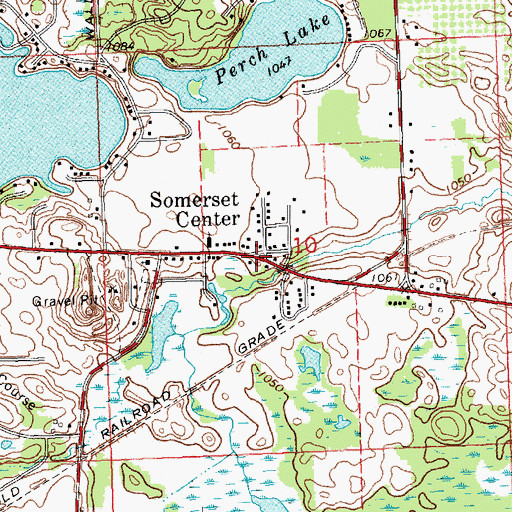 Topographic Map of Somerset Center Post Office, MI
