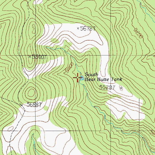 Topographic Map of South Bear Butte Tank, AZ