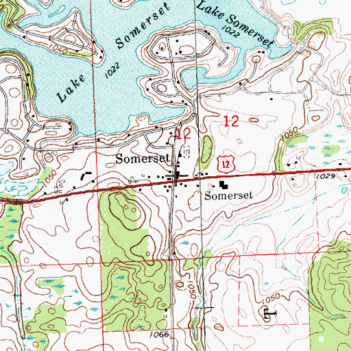 Topographic Map of Somerset Post Office, MI
